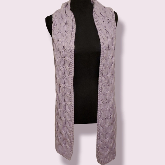 Knitted Scarf and Baret Beanie Lavender - Picture 7 of 8